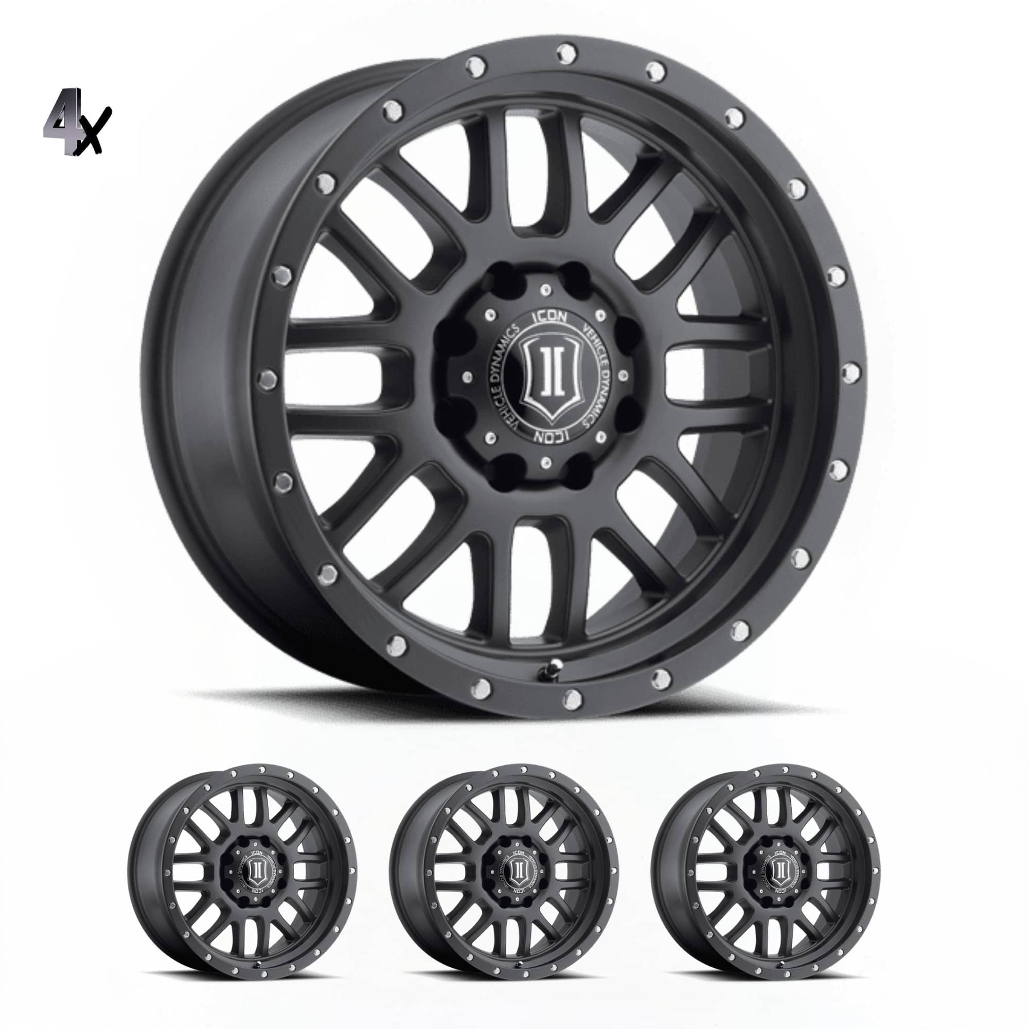 BRONCO (17×8.50) 4x ALPHA BLACK WITH BLACK RING 6×5.5″ (0 OFFSET)