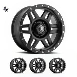 TUNDRA (17×8.50) 4 x SATIN BLACK SIX SPEED 5×150 +25 Offset