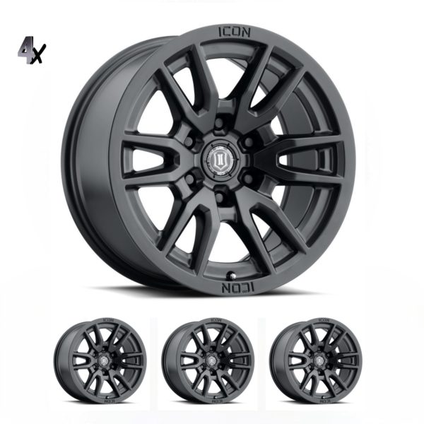 SILVERADO/SUBURBAN/SIERRA 1500 (17×8.5) 4x VECTOR6 SATIN BLACK 6×5.5 (0 OFFSET)
