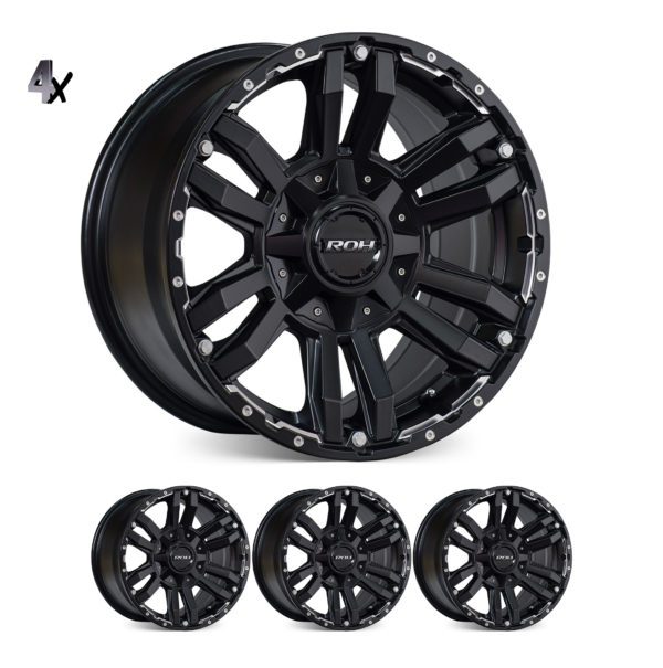 RANGER/RANGER RAPTOR/EVEREST (17X8) 4x MATT BLACK VAPOUR WHEELS (6/139.7) +30 OFFSET