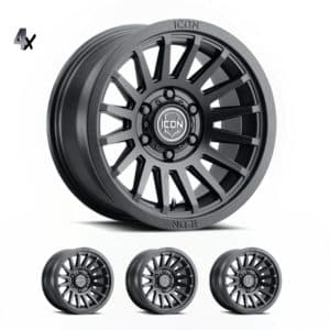 SILVERADO/SUBURBAN/SIERRA 1500 (17×8.5) 4x VECTOR6 SATIN BLACK 6×5.5 (0 OFFSET)