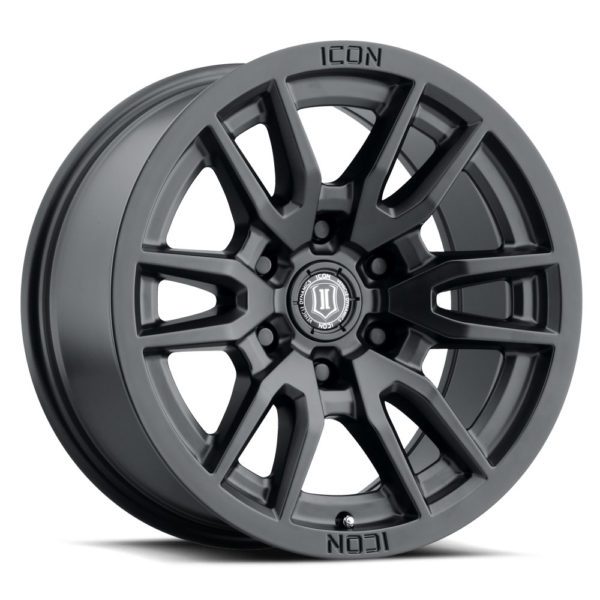 SILVERADO/SUBURBAN/SIERRA 1500 (17×8.5) 4x VECTOR6 SATIN BLACK 6×5.5 (0 OFFSET)